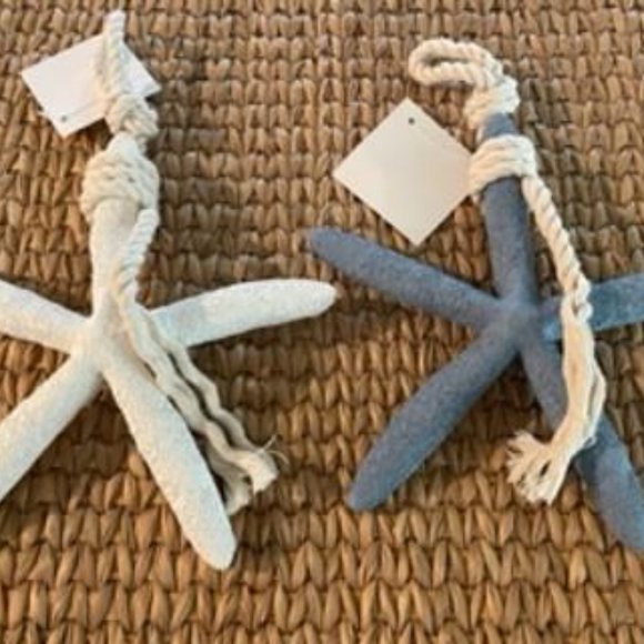 Starfish Wall Decor. Set of 2. Blue and Off White. NWT. - Picture 3 of 3